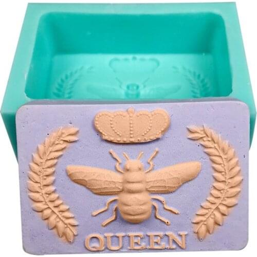 Rectangle Bee Soap Silicone Mold Handmade Soap Making Tools Fondant Cake Baking Molds DIY Plaster Clay Crafts Soaps Mould