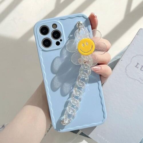 Korea ins Smiley Chain Bracelet soft silicone Phone Case For iPhone 12 Pro Max MiNi 11 Pro Max X XR XS MAX 8 7 plus SE 20 Cover
