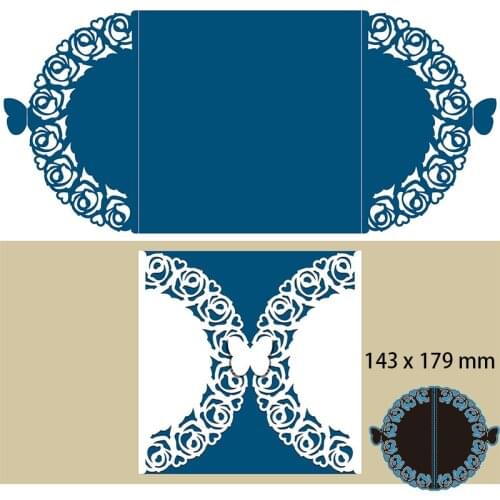 Cutting Dies Lace Envelope Stencil Craft for Scrapbook Stamps Dies Embossing Paper Gift Card 143*179mm
