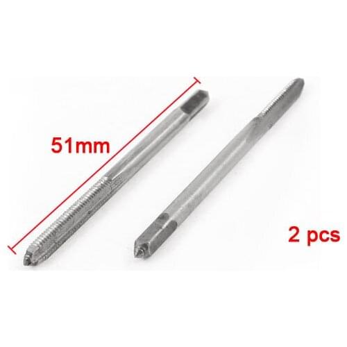 High Precision 2pcs HSS 3 Flute 3mm x 0.5mm Taper and Plug Metric Tap M3 x 0.5mm Pitch