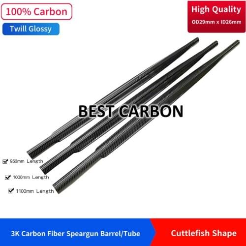 High quality cuttlefish Shape 29mmx26mm Twill glossy 3K Carbon Fiber spearfishing barrel, speargun tube, railguns