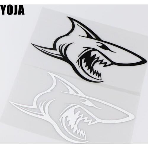 YOJA 21.7X12CM Fierce Shark Animal Whole Body Decoration Decal Car Sticker Accessories ZT4-0212