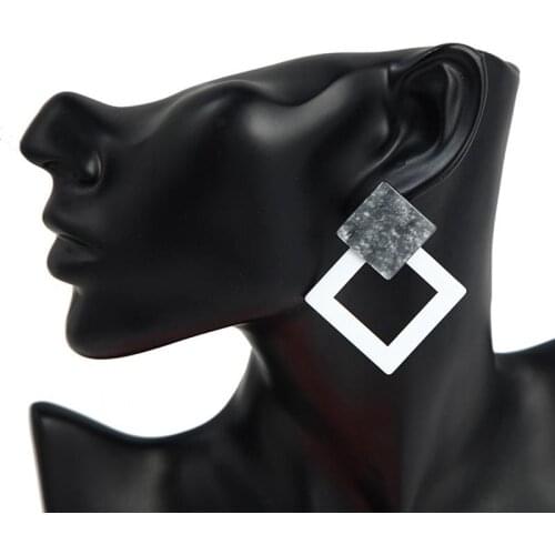 Geometric Earrings Vintage Stud Earrings for Women Acrylic Fashion Statement Earrings 2021 Trendy Jewelry