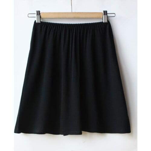 2021 Brand Fashion Women Sexy Solid Modal Half Slips Plus Size Elastic Waist Underskirt One Size White Black Khaki#K16