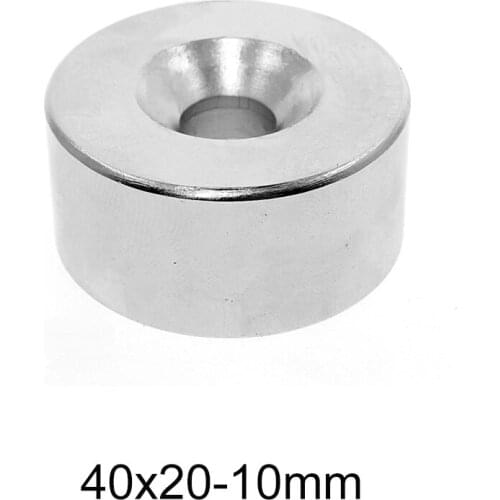 1/2/3/5PCS 40x20-10 Big Round Powerful magnets 40*20 mm Hole 10mm Permanent Magnets 40x20-10mm Neodymium Magnets Disc 40*20-10