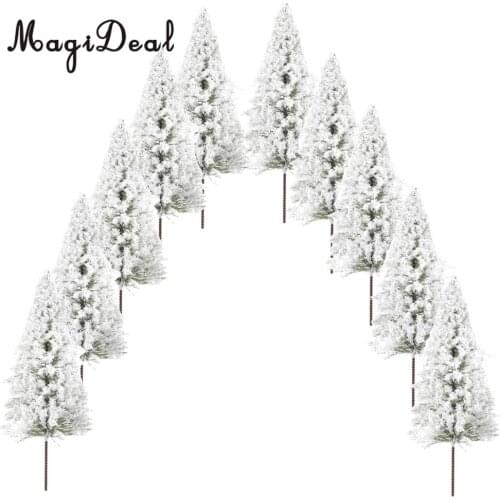 10 Pieces 1:75 Scale White Model Trees Street Railway Model RR Trains Layout Diorama Scenery Accessory Children Toys