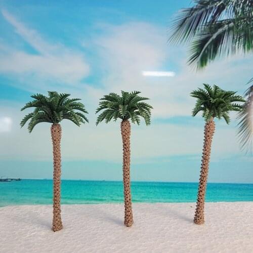 90mm 1:87 HO scale A pack of 10 Pcs Model Palm Tree landscape model train railway layout scenery DIY miniature dioramas display