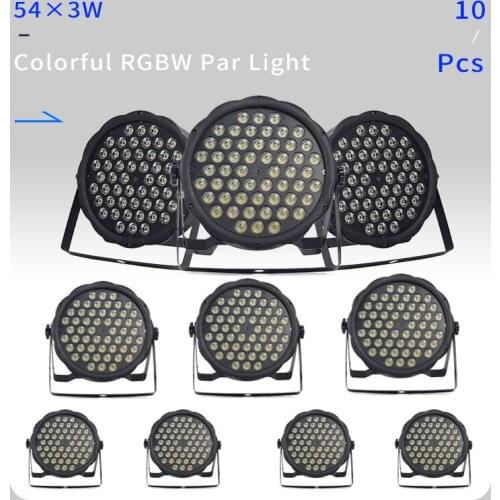 10pcs/lots led par lights 54x3W DJ Par LED 54*3w lights R12,G18,B18,W6 Wash Disco Light DMX Controller effect
