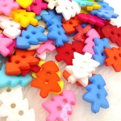 100 pcs Mix Tree Plastic Buttons 17*13mm Sewing Craft 2 Holes PT114