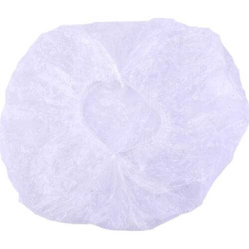 100pcs/pack Disposable Hat Hotel One-Off Elastic Shower Bathing Cap Clear Hair Salon Waterproof Show Hats Bathroom biological