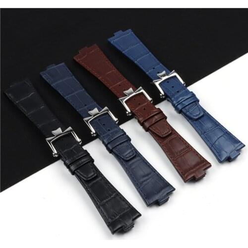 25mm Top Quality Cowhide Leahter Watchband For Vacheron Constantin OVERSEA Watch Strap Butterfly Buckle Watch Accessorie