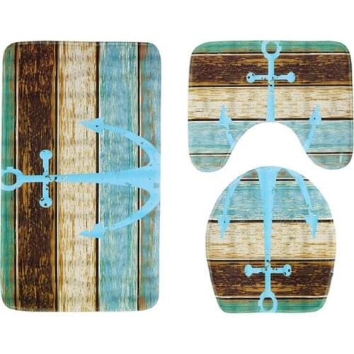 3Pcs/set Bathroom Mat Set Water-absorbing Non-slip Bathroom Rug Toilet Bath Mats Toilet Cover Decoration Door Floor Printing New