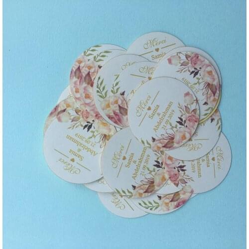 50pcs wedding invitation card sticker with personalize design