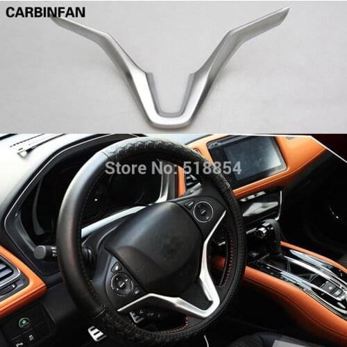ACCESSORIES Sticker FOR HONDA 2014 2015 2016 VEZEL HR-V CHROME STEERING WHEEL PANEL COVER BADGE INSERT TRIM V SHAPE