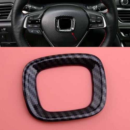 ABS Carbon Fiber Style Car Steering Wheel Logo Circle Trim Fit for Honda Accord 10th 2018 2019 2020