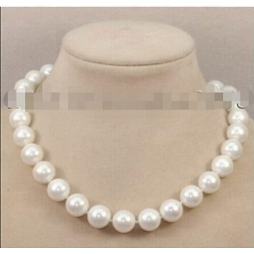 Free ship 12mm white sea shell pearl necklace 18" Factory Wholesale price Women Giftword Jewelry