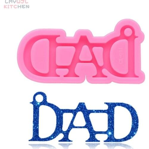 "DAD" Letter Shape Keychain Silicone Mold UV Resin Silicone Mold Process Used for DIY Necklace Pendants To Make Jewelry