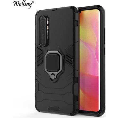 For Xiaomi Mi Note 10 Lite Case, Mi10 Car Holder Armor Cases Hard PC & Soft Silicone Cover for Xiaomi Mi Note10 Lite With Magnet