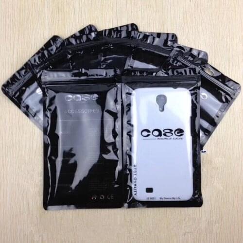 13* 24 cm 5000 pcs Plastic zipper Bag Cell Phone Mobile Phone Black Case Cover Packaging Package bag Moisture-proof Wholesale