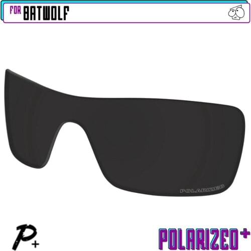 EZReplace Anti Seawater Polarized Replacement Lenses for - Oakley Batwolf Sunglasses - Black P Plus