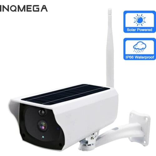 INQMEGA Solar Powered WiFi IP Camera 1080P HD Outdoor Charging Battery Wireless Security Camera PIR Bullet Surveillance CCTV