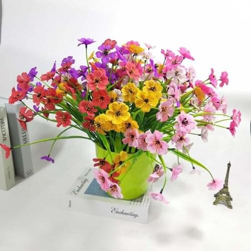 1Pc Artificial Flowers Daisy Fake Flowers Wedding Decoration Wall Decor DIY Wedding Flower Bouquet Home Room Table Party Decor