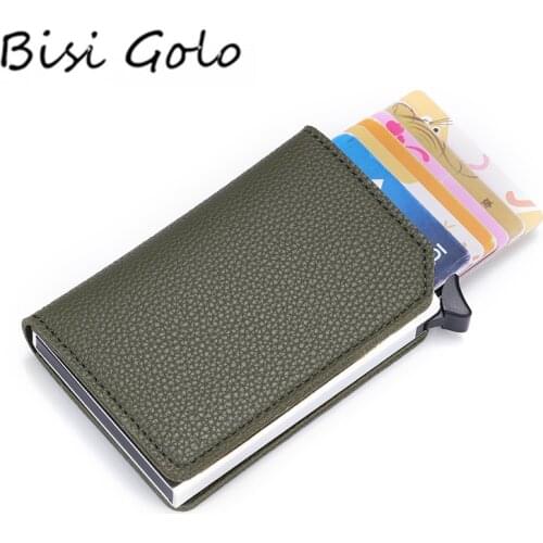 BISI GORO New RFID Pop-up Smart Wallet Clutch Multi Men and Women Unisex Card Case Multi Carbon Fiber Anti-theft Card Holder