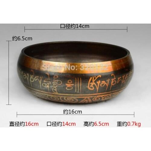 BEAUTIFUL AUTHENTIC MEDITATION HEALING GENUINE GLORIOUS OLD YOGA RARE TIBETAN SINGING BOWL 16cm Diameter Wholesale brass Bowls