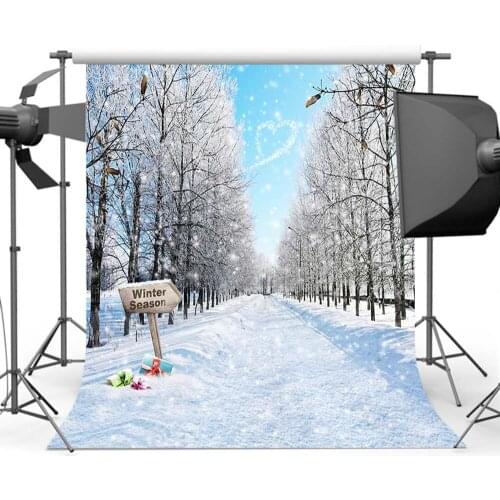 Mehofoto Snow White Photography Background Winter Season Backdrop for Photo Studio Forest CM-6403