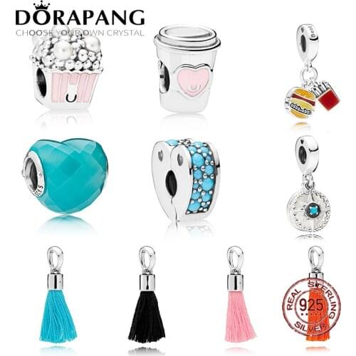 NEW 2018 NEW 100% 925 Sterling Silver Tassel Hanging Charm Compass Rose Bead Fit Bracelets DIY Necklace factory wholesale