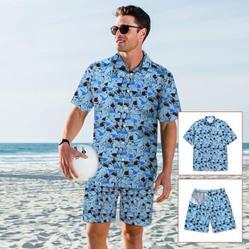2020 New Hawaiian Men Sets Harajuku Streetwear Tracksuit Suit Beach Sexy Swimwear Flower Boardshorts + Casual Print Shirts