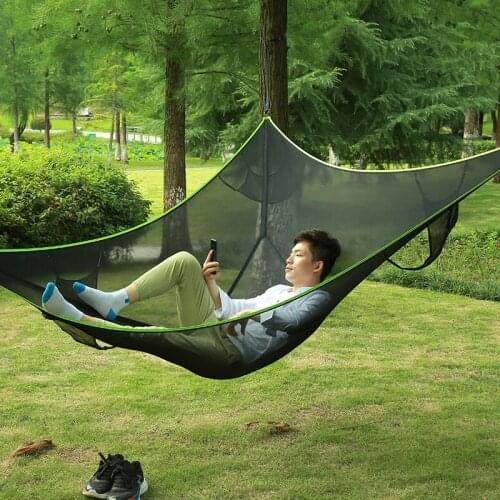 New Outdoor Ultralight Parachute Net Hammock With Mosquito Net Travel Camping Portable Garden Hnaging Swing 2021