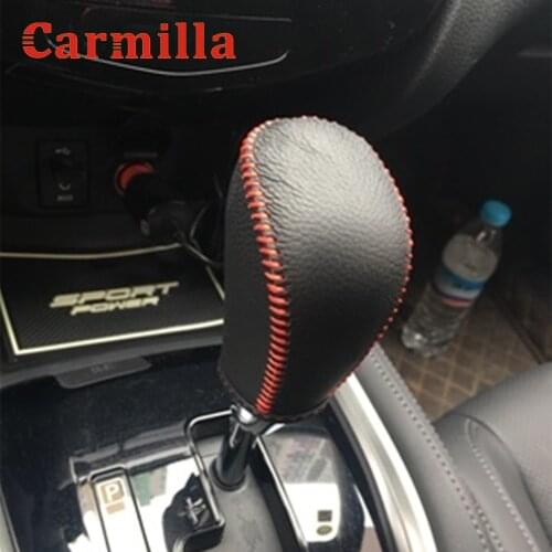 Carmilla Leather Gear Head Shift Collars for Nissasn Qashqai J11 Dualis 2 J10 Xtrail X-Trail T32 AT Shift Knob Cover Accessories