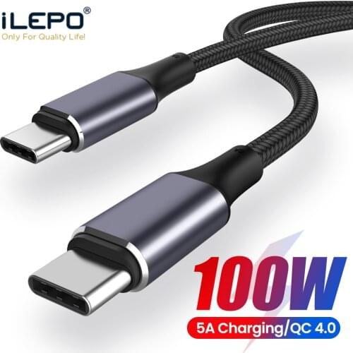 PD 100W USB C to USB Type C Cable For iPhone 12 11 Pro Max Huawei Quick Charge 4.0 Fast Charging For MacBook Pro Data Cable Cord