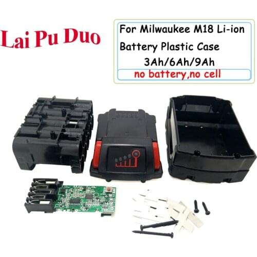 M18 Lithium Battery Plastic Case Cover Box PCB Charging For Milwaukee 18V 3Ah 4Ah 5Ah 6Ah 9Ah PCB Board Shell