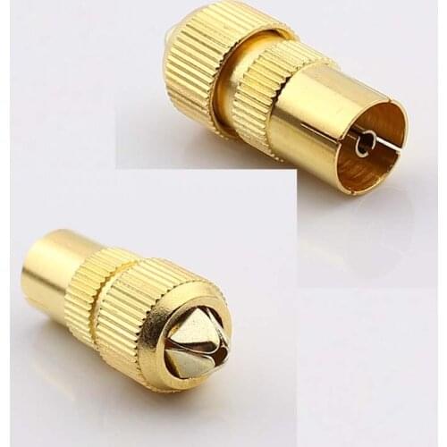 Gold Plated PAL feMale Jack TV Aerial Connector RF Antenna Coax Cable Adapter