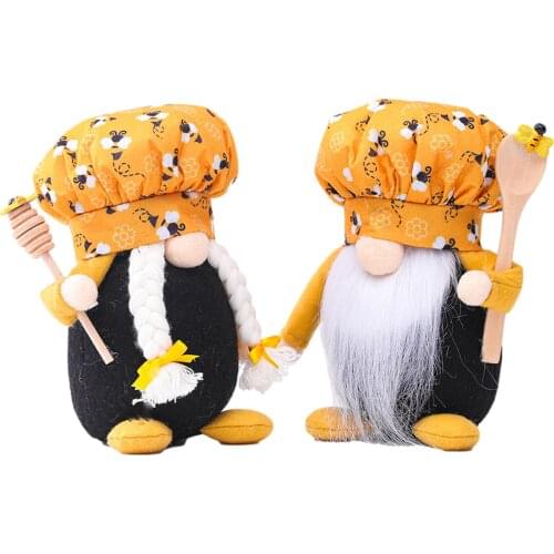 Bee Festival Plush Chef Gnome Swedish Tomte Tabletop Elf Ornament