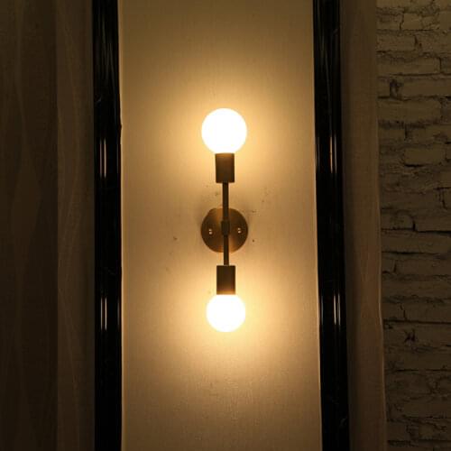 Simple indoor E27 light source brass wall lamp furniture decoration bedroom corridor lighting wall lamp two lamp