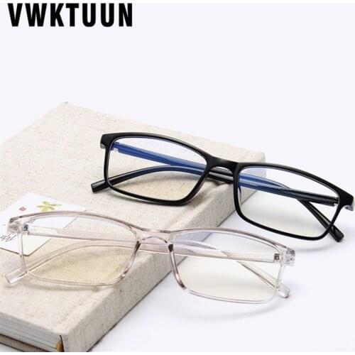 VWKTUUN Transparent Optical Glasses for Women Mens Computer Glasses Rectangle Glasses Frame Women Men Anti Blue Light Glasses
