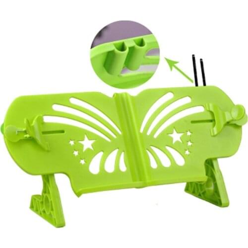 Green Plastic Butterfly Pattern Adjustable Book Stand / Bookstand (iPad / Book / Cookbook / Music Stand / Holder)