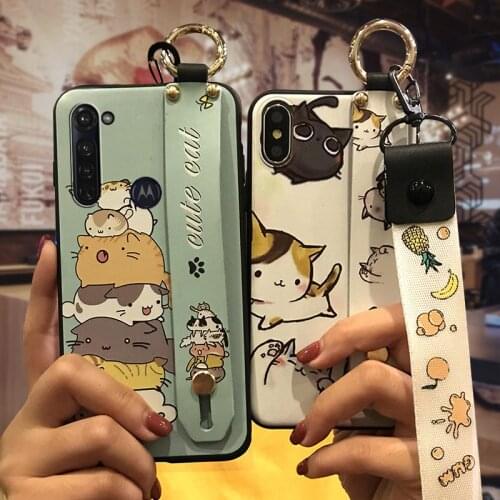 Cute Durable Phone Case For MOTO G Stylus/G Pro New New Arrival Lanyard Wristband Cartoon For Woman