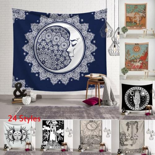 Sun and Moon Boho Tapestry Hippie Wall Hanging Bedspread Throw Cover Home Decor
