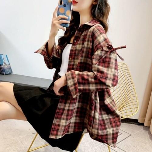 Blouse Women Shirt Zhejiang Goods Plaid Women 2021 Spring Long Sleeve Coat Shirt Womens Loose Blusas Ropa De Mujer