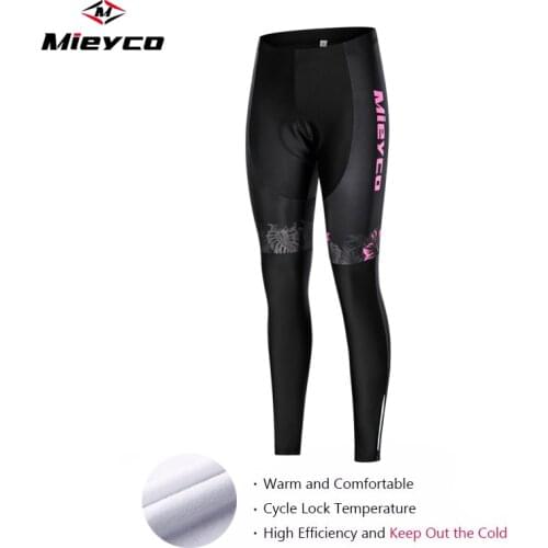 Women Cycling Pants Winter Thermal Fleece Downhill Pants MTB Bicycle Tights Trousers Culotte Ciclismo Hombre Invierno 5D Gel Pad