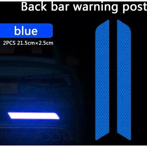 1 Pair Car Rear Bumper Reflective Strip Safety Warning Stickers Waterproof Decal Night Safety Warning Stickers Decal