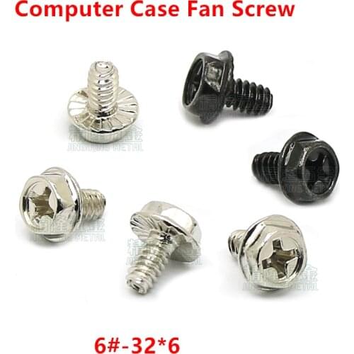 100pcs 6#-32*6 Thread Teeth Computer PC Case Cooling Fan Hand Screw Adjustment Thumbscrews Step Thumb screw M3.5