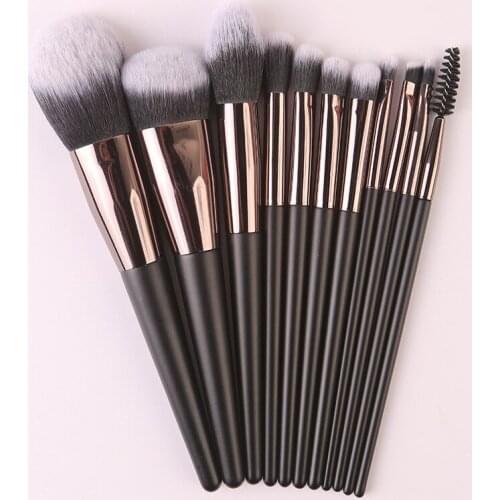 11 Makeup Brushes Black Set Beginner Makeup Tools Eye Shadow Set Brush Beauty Tools