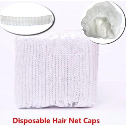 3 Colors 50pcs Non-woven Disposable Shower Caps Pleated Anti Dust Hat Women Men Bath Caps for Spa Hair Salon Beauty Accessories