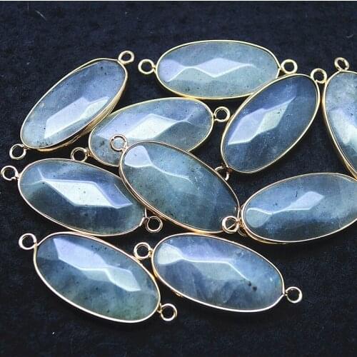 4pcs nature import labradonite stone connectors opal glass rock stone rose quartz beads connectors for womens necklace matching