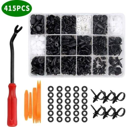 415PCS Boxed Snap Suitable fit for Ford Door panel lined with bumper clip glue buckle clasp set for Car fender accessories